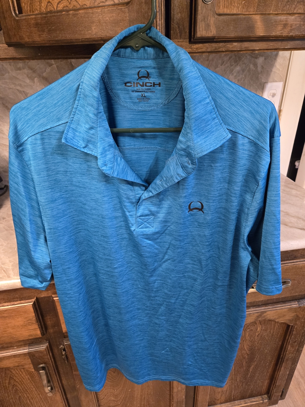 Cinch Men’s Teal Heather Short-Sleeve Polo